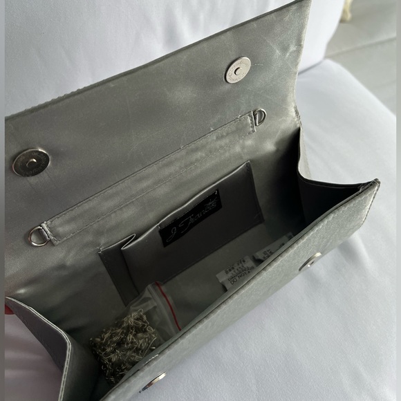 NWT J Francis - Silver Rhinestone Evening Clutch - Picture 9 of 11